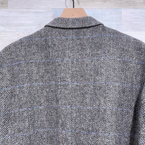 Harris Tweed Stafford Wool Sport Coat Gray Herringbone Check Classic Mens 48R - Picture 6 of 10